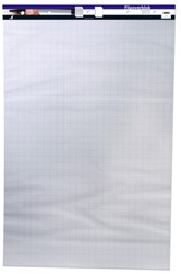 Flipoverblok 65x100cm eenzijdig blanco/geruit 2 bloks van 50 vel