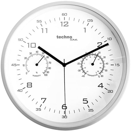 Wandklok Technoline WT 653 Ø25cm zilver