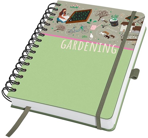 Notitieboek Sigel Jolie A5 spiraal dotted papier omslag Garden Love