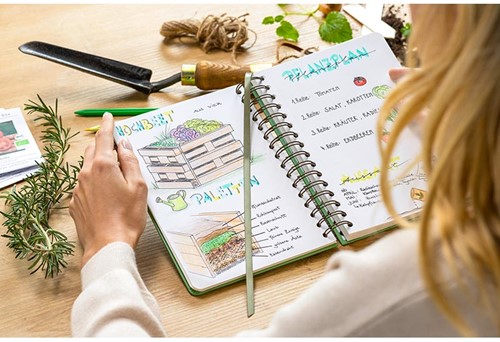 Notitieboek Sigel Jolie A5 spiraal dotted papier omslag Garden Love-3