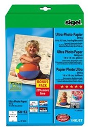 Fotopapier Sigel Ultra Paper glossy 10x15cm 260 grams 72 vel SI-IP656