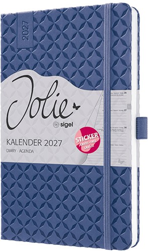 Agenda 2027 Sigel Jolie Flair 7 dagen per 2 pagina's A5 omslag hardcover 'Indigo Blue' SI-7J101-2