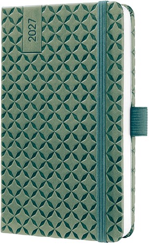 Agenda 2027 Sigel Jolie Flair 7 dagen per 2 pagina's A6 omslag hardcover 'Natural Green' SI-7J134