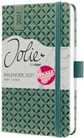 Agenda 2027 Sigel Jolie Flair 7 dagen per 2 pagina's A6 omslag hardcover 'Natural Green' SI-7J134-2