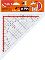 Geodriehoek Maped 028700 260mm 45graden transparant