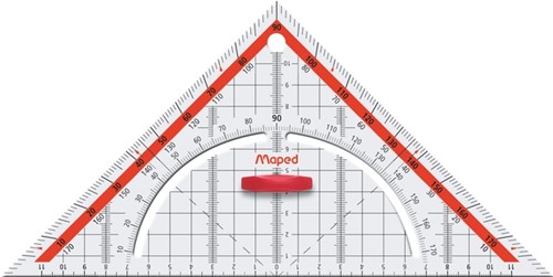 Geodriehoek Maped 028700 260mm 45graden transparant-2