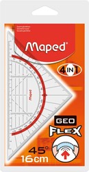 Geodriehoek Maped 028600 160mm flexibel transparant | afname per 5 stuks
