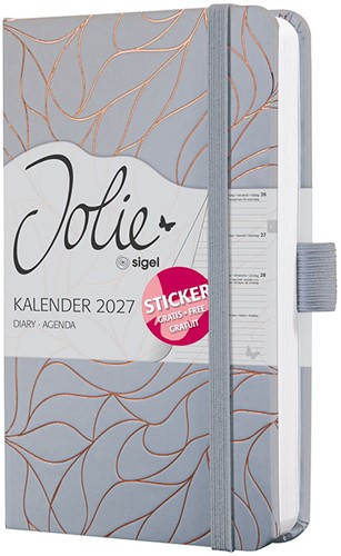 Agenda 2027 Sigel Jolie Beauty 7 dagen per 2 pagina's A6 omslag hardcover 'Twilight Grey' SI-7J364-2