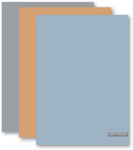 Blokschrift Soft Touch Nature A4 gelijnd papier assorti.