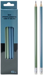 Potlodenset met gum Zed 6 stuks