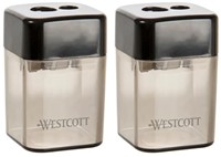 Puntenslijper Westcott dubbel vierkant zwart / transparant rookglas