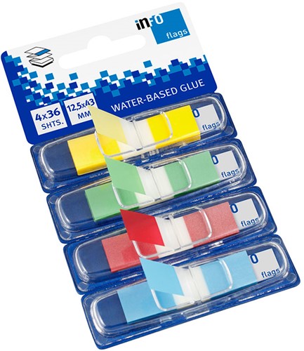 Indextabs Info-Notes 12,5x43mm assori 4x 36 stuks