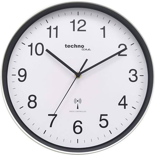 Wandklok Technoline WT 8030 Ø30cm zwart/zilver