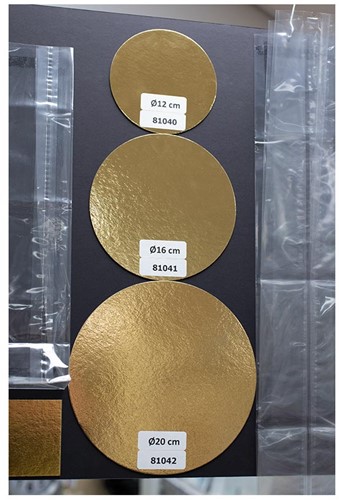 Bodemkarton (rondel) voor diamantzak Ø20cm goud/zilver 250 stuks