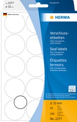 Etiket Herma 2277 Ø32mm transparant 240 stuks