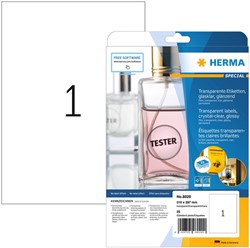 Etiket Herma 8020 A4 transparant 25 vel 25 stuks