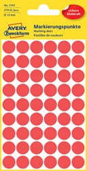 Etiket Avery Zweckform 3141 Ø12mm rood 270 stuks