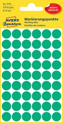 Etiket Avery Zweckform 3143 Ø12mm groen 270 stuks
