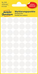 Etiket Avery Zweckform 3145 Ø12mm wit 270 stuks