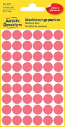 Etiket Avery Zweckform 3147 Ø12mm lichtrood 270 stuks