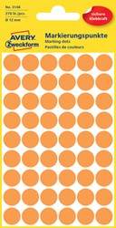 Etiket Avery Zweckform 3148 Ø12mm lichtoranje 270 stuks