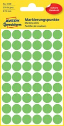 Etiket Avery Zweckform 3149 Ø12mm lichtgroen 270 stuks