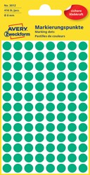 Etiket Avery Zweckform 3012 Ø8mm groen 416 stuks
