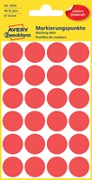 Etiket Avery Zweckform 3004 Ø18mm rood 96 stuks