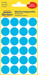 Etiket Avery Zweckform 3005 Ø18mm blauw 96 stuks