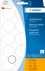 Etiket Herma 2270 Ø32mm wit 480 stuks