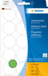 Etiket Herma 2275 Ø32mm groen 480 stuks