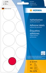 Etiket Herma 2276 Ø32mm fluor rood 360 stuks