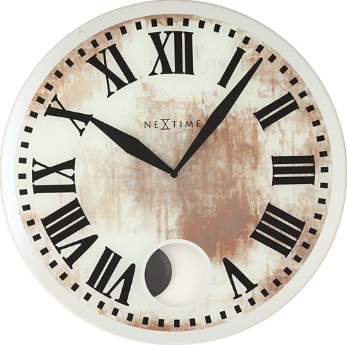 Wandklok NeXtime Romana Ø43cm wit NE-8162