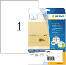 Etiket Herma 4375 A4 transparant 25 vel 25 stuks