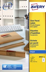 Etiket Avery J8565-25 A4 99,1x67,7mm transparant 25 vel 200 stuks