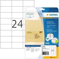 Etiket Herma 4685 A4 70x37mm transparant 25 vel 600 stuks