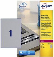 Etiket Avery L6013-20 A4 zilver 20 vel 20 stuks