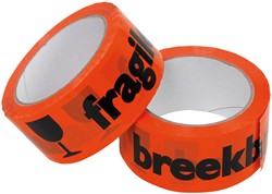 Waarschuwingstape IEZZY breekbaar 50mmx66m oranje/zwart | afname per 3 rollen
