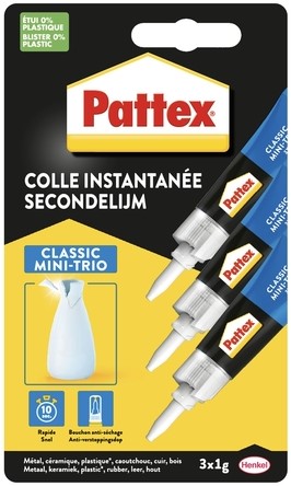 Secondelijm Pattex Classic Mini Trio 3x 1 gram