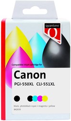 Inktcartridge Quantore alternatief voor Canon PGI-550XL + CLI-551XL zwart + 4 kleuren