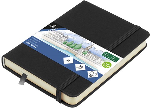 Schetsboek Kangaro A6 zwart 80 vel roomwit 140 grams