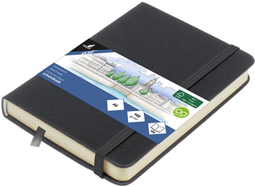 Schetsboek Kangaro 12x12cm cold grey 80 vel roomwit 140 grams