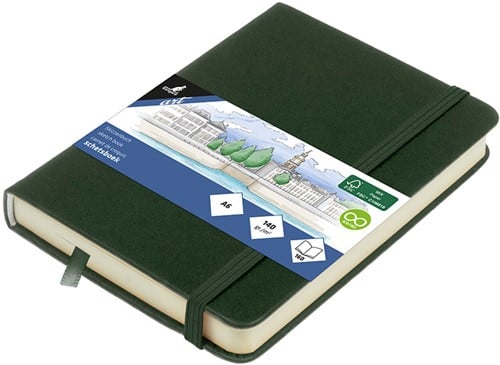 Schetsboek Kangaro A6 forest green 80 vel roomwit 140 grams