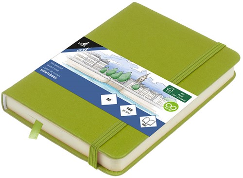 Schetsboek Kangaro A6 lime green 80 vel roomwit 140 grams
