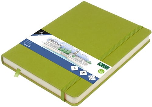 Schetsboek Kangaro A5 lime green 80 vel roomwit 140 grams