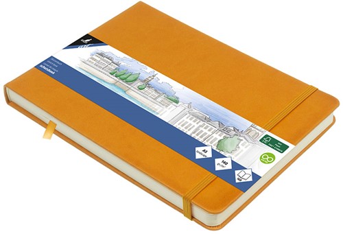 Schetsboek Kangaro A5 liggend okergeel 80 vel roomwit 140 grams