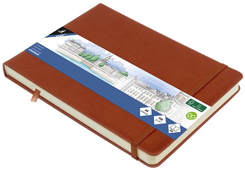 Schetsboek Kangaro A5 liggend cognac 80 vel roomwit 140 grams