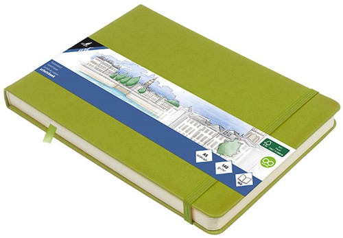 Schetsboek Kangaro A5 liggend lime green 80 vel roomwit 140 grams