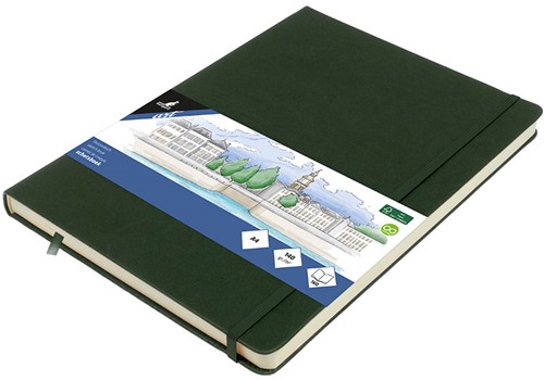 Schetsboek Kangaro A4 forest green 80 vel roomwit 140 grams