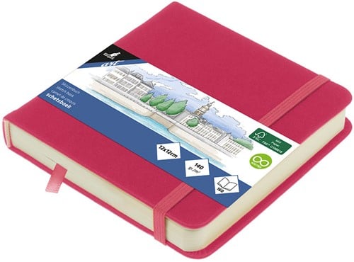 Schetsboek Kangaro 12x12cm ruby 80 vel roomwit 140 grams